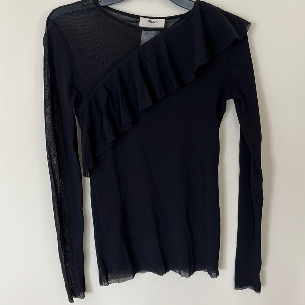 Fuzzi black long sleeve shirt